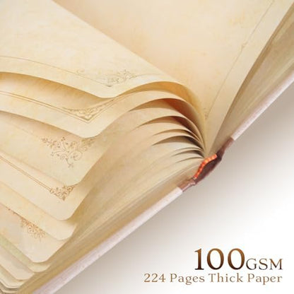 Junk Journal Vintage Leather Notebook Journal, 224 Pages Mixed Paper - Image 2