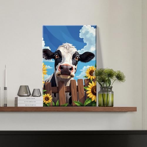 JOOZ 5D Cow Paint by Numbers Kit for Adults with Frame 8x12 Inch - Image 5