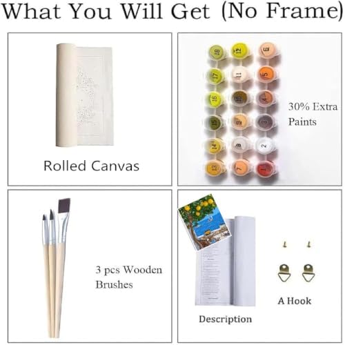 ZRIZQ Landscape Paint by Numbers Kit for Adults Beginner,Lemon Tree,16x20 - Image 4