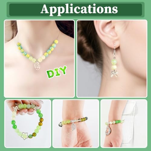 Glass Beads for Jewelry Making, 18 Colors Glass Beads for Bracelets Making kit Including 2-8mm Bead spacers/Lava Beads/Stone Rock DIY Jewelry Making Supplies for Adults, Bracelets Earring Making kit - Image 2