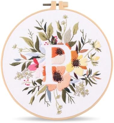 Harimau Letter Pattern P Embroidery Kit for Adult Beginners, Complete Starter Pack with 1 Hoop, Needles, Instruction Guide & Embroidery Stitch Video Tutorials by Unknown