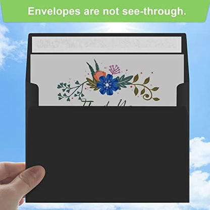 50 Packs 5x7 Envelopes, A7 5x7 Envelopes for Invitations, Printable Invitation Envelopes Self Seal for Weddings, Invitations, Photos, Greeting Cards, Mailing (Black) - Image 4
