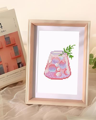 PeakLuv 12 Pcs Retro Small Diamond Art Kits, Vintage Cocktail Mini Diamond Painting Kits for Adults, 5D DIY Square Drill Diamond Dot, Quickly Finishable Mini Gem Art for Home Wall Desktop Decor, 6X7in - Image 2