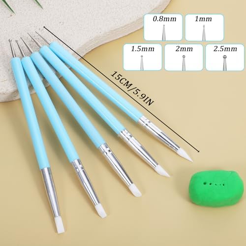 15 PCS Silicone Sculpting Tools Clay Silicone Smoothing Polymer Clay Shaper Tool Pottery Shaping Tool for DIY Crafts Nail Art Pottery - Image 4