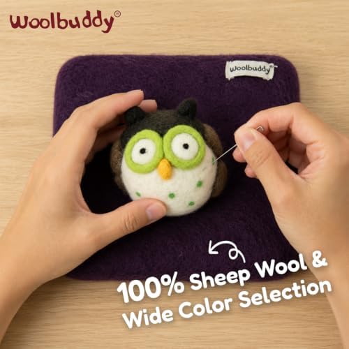 Woolbuddy Needle Felting Mat 6 x 6 x 1.5 Inch (Purple), Pure Wool Felt Pad - Image 2