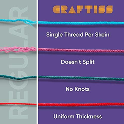 CRAFTISS 60 of 20g/0.7Oz Acrylic Yarn Mini Skeins - 2600 Yards of Soft Yarn for Crocheting and Knitting Craft Project, Assorted Starter Crochet Bulk Kit for Adults and Kids - Image 3