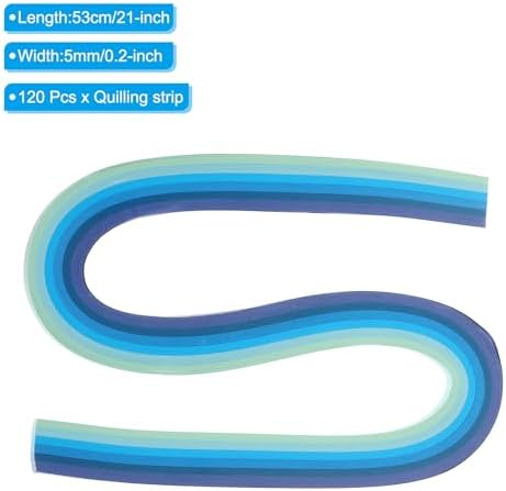 PATIKIL 120pcs Quilling Strips Paper 3/16"(5mm) 21" Origami Paper Quilling Strip for Art DIY Hand Craft Christmas, Blue - Image 2