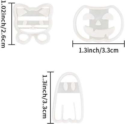 Xaekicr 3Pcs Halloween Polymer Clay Cutters Set – Ghost, Pumpkin, Cat | Clay Earring Cutters for Halloween Jewelry DIY | Polymer Clay Molds & Tools for Earrings Making