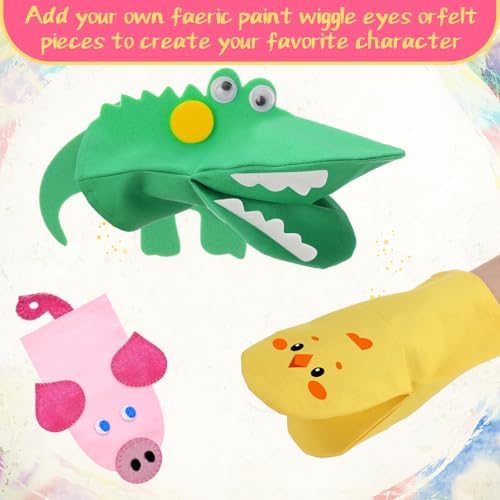 Soulchen 24 Pcs DIY Hand Puppets, Canvas Hand Puppet Making Kit DIY Arts and Crafts Sewing Projects for Fun Home Activities Classes Storytelling Party Favors (Mixed Colors) - Image 3