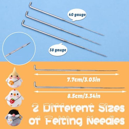 SOCNITC 3 Pcs Animal Needle Felting Starter Kit with Needle Felting Tools - Image 4