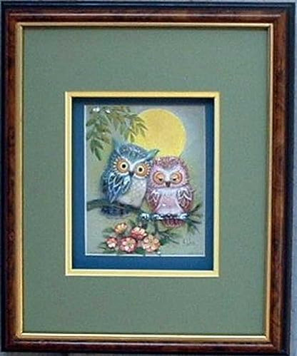 DSC ART Cute Owls in Love - Paper Tole 3D Decoupage Craft Kit Size 6x8 inches K7516 (The Additional Pictures Show Examples This Craft Kit Assembled and Framed in a Shadow Box Frame) - Image 3