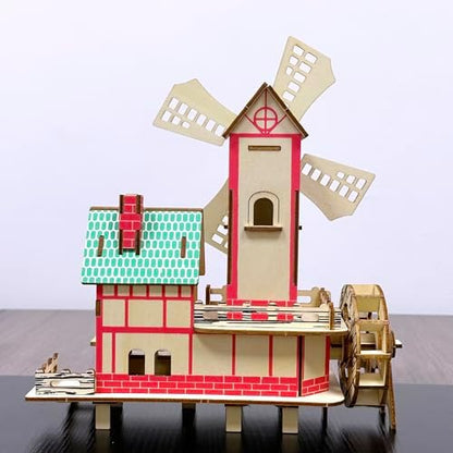 Log Cabin 3D Wooden House Puzzle,DIY Mini Building Model Kit，015 - Image 6