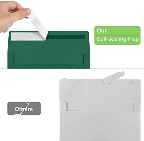 50 Packs 5x7 Envelopes, A7 5x7 Envelopes for Invitations, Printable Invitation Envelopes Self Seal for Weddings, Invitations, Photos, Greeting Cards, Mailing (Dark Green) - Image 3