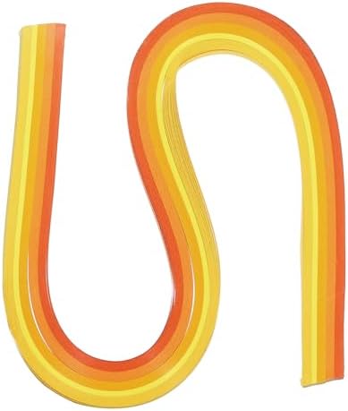 PATIKIL 120pcs Rainbow Quilling Strips Paper 3/16"(5mm) 21" Origami Paper Quilling Strip for Art DIY Hand Craft Christmas, Gradient Yellow by PATIKIL