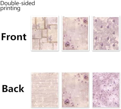 Lilac & Lace Reverie Junk Journal Folio Kit, Vintage Scrapbook DIY Handcraft Supplies, Creative Mini Folder & Booklet Making Set for Handmade Art Projects - Image 3