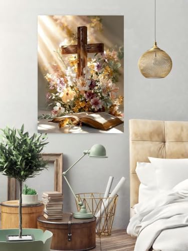 askkqtx Christian Stamped Cross Stitch Kits for Beginners Adults 12x16 in - Image 6