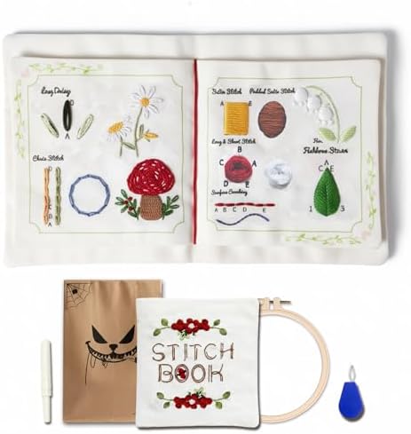 TenDawn Embroidery Stitch Book Kit, 12 Stitches, Basic Set by Unknown