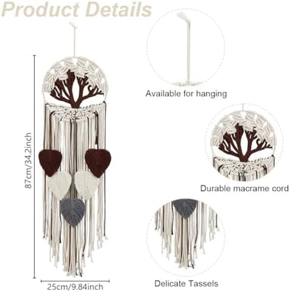 FREEBLOSS Tree of Life DIY Macrame Kit Leaves Macrame Tapestry Macrame Wall Hanging with Video Tutorials Macrame Wall Hanging Supplies Macrame Wall Decor for Living Room for Beginners Adults - Image 3