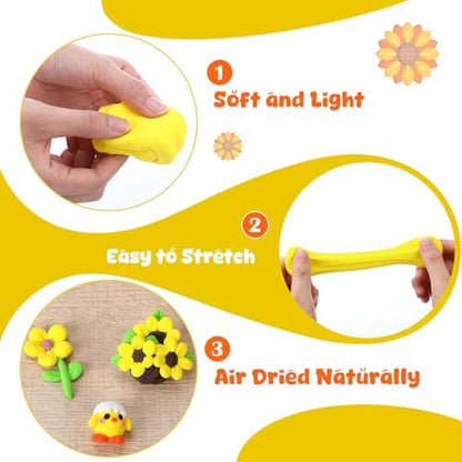 VioraWhite 72 Pcs 38oz Air Dry Clay Bulk Modeling Clay,Yellow - Image 3