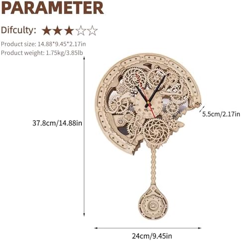 3D Wooden Puzzle Clock for Adults - Image 6