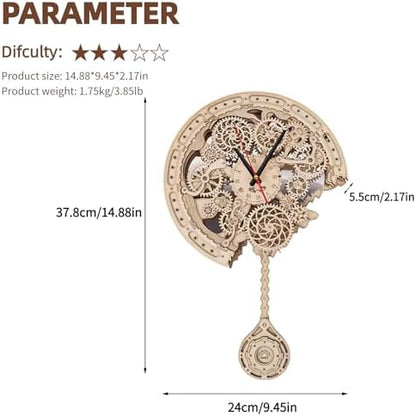 3D Wooden Puzzle Clock for Adults - Image 6