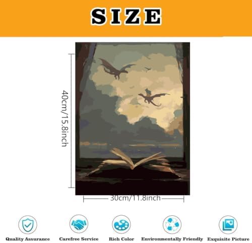 Gothic Book Paint by Numbers Kit for Adults Framed Canvas, Frameworkless - Image 3