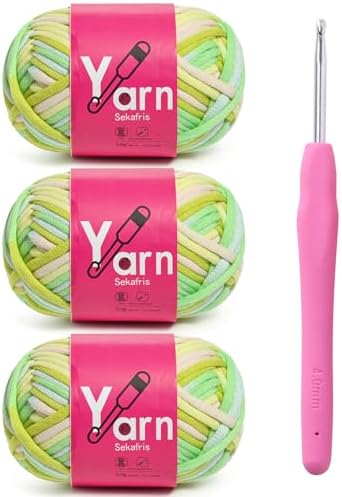 Beginner Yarn for Crocheting Cotton Crochet Yarn #4 A6 by Sekafris