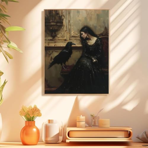 Gothic Crows Paint by Numbers Kit for Adults Framed Canvas, Frameworkless - Image 4
