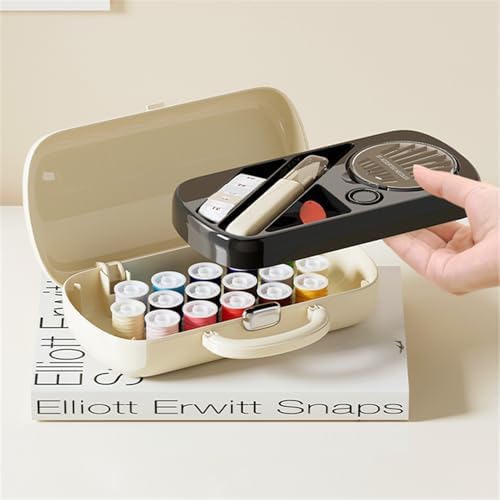 WANSHUNLMI 150 Pcs Creamy White Sewing Project Kit, Travel Family Sewing Supplies Repair Kit Portable Small Traveler Sewing Kit Sewing Thread Accessories DIY Sewing Supplies Organizer (White) - Image 7