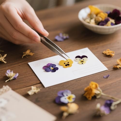 60Pcs Dried Pressed Pansies Flowers for Cake Decorating, Purple Real Dry Flower for Resin Art Crafts Jewelry Decorations - Image 7