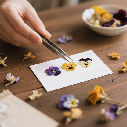 60Pcs Dried Pressed Pansies Flowers for Cake Decorating, Purple Real Dry Flower for Resin Art Crafts Jewelry Decorations - Image 7