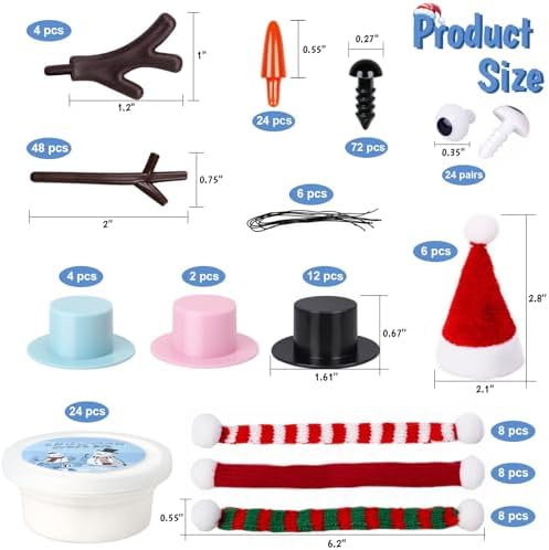 BANBBUR 24 Pack Christmas Stocking Stuffers for Kids, Build a Snowman Kit - Image 2
