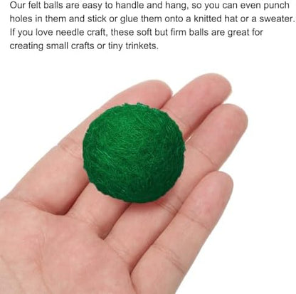 PATIKIL Wool Felt Ball Beads Wool Felting Pom 3cm 30mm Dark Green for Home Crafts Handcrafts Project DIY Pack of 20 - Image 4