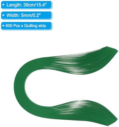 PATIKIL Quilling Strips Paper 600pcs 5mm 39cm Origami Paper Quilling Kits for Art DIY Craft Christmas, Dark Green - Image 2