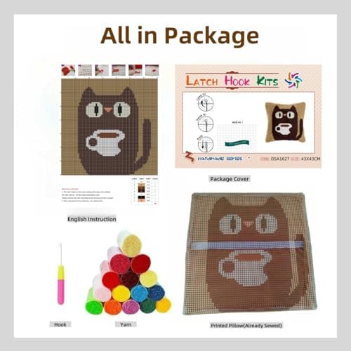 DIY Latch Hook Pillow Kit Brown Horse Portrait 43x43cm-6 - Image 4
