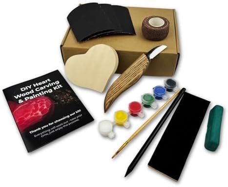 Sharky Beginner Heart Wood Carving Kit for Adults by SHARKYFORGEDSTEELTOOLS