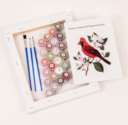 CraftLab Painting Kit - Wild Birds Paint by Numbers for Adults, 24 Acrylic Colors, Canvas, Brushes - Image 4