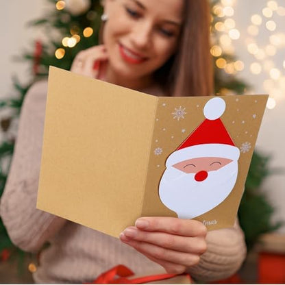 Dispowreath 48 Pcs DIY Christmas Card Making Kits with Envelopes DIY Christmas Craft Make Your Own Santa Claus Greeting Card Making Supplies for Holiday Xmas Party Decoration Favor - Image 7