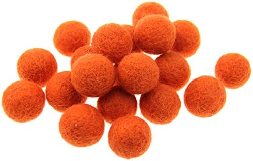 30mm Needle Wool Felt Balls Foam Filled Wool Felt Pom Pom Home Decor DIY (Orange) - Image 3