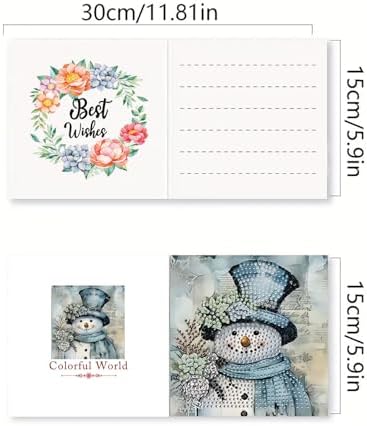 LSQFS Diamond Art Kits for Adults, 6Pcs Xmas Diamond Cards with Envelopes - Image 2