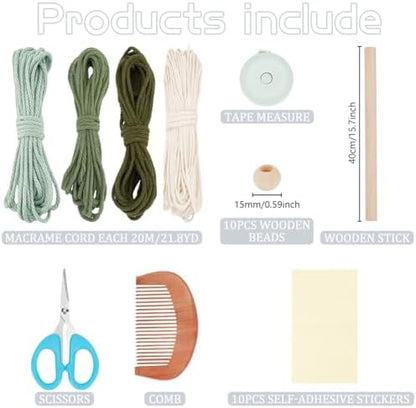 FREEBLOSS Macrame Wall Hanging Leaves Macrame Monstera Wall Hanging Tapestry DIY Macrame Kit for Beginners with Instruction Macrame Wall Hanging Kit for Adults Home Decoration, Clear - Image 2