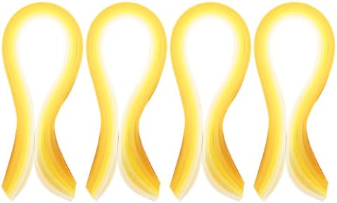 PATIKIL 390 x 7mm Rainbow Quilling Strips Paper,400 Pcs Origami Paper Quilling Strip for Art DIY Hand Craft Christmas, Gradient Light Yellow by PATIKIL