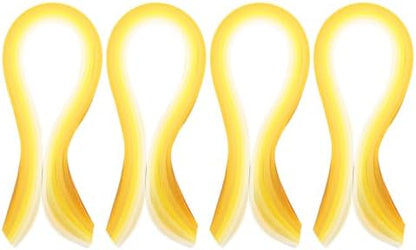 PATIKIL 390 x 7mm Rainbow Quilling Strips Paper,400 Pcs Origami Paper Quilling Strip for Art DIY Hand Craft Christmas, Gradient Light Yellow by PATIKIL