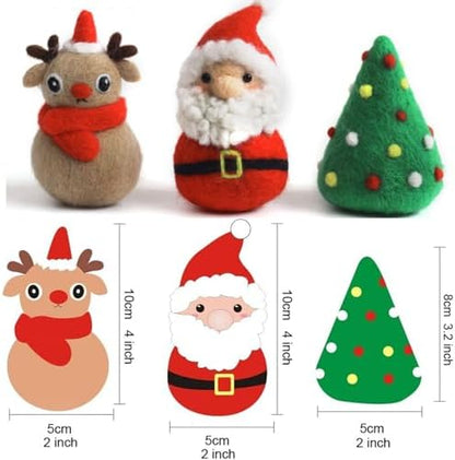 3 Pack Santa Claus Needle Felting Beginners Kits, Christmas Tree Reindeer - Image 2