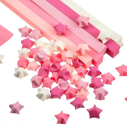 Kigeli 1000 Sheets Paper Strips Foil Star Glitter Origami Stars Shiny Origami Paper for DIY Crafts Weaving Projects (Pink,Solid Style) by Kigeli