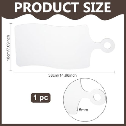 INFUNLY Curved Acrylic Charcuterie Board Template 15x7Inch Handle Design Serving Board Router Template Woodworking Tracing Stencil Cut Guide Tool for DIY Wooden Cutting Board Making - Image 3