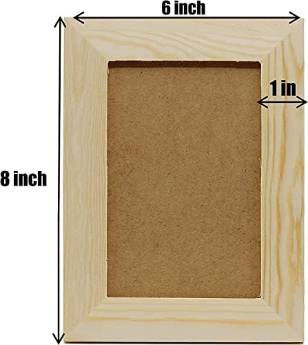 Creative Hobbies Pack of 12 - Unfinished Solid Pine Wood Picture Frames for Arts & Crafts, DIY Painting Projects - Stand or Hang on The Wall - (6x8 Frame Size Holds 6x4 Pictures) - for Adults & Kids - Image 3