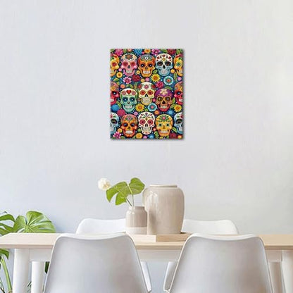 TUMOVO Paint by Numbers Kit for Adults Day of the Dead Colorful Skulls - Image 2
