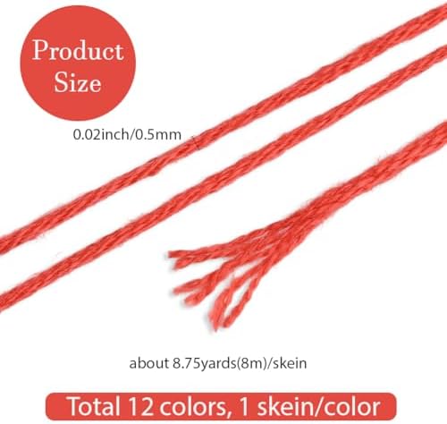 12 Skeins Rainbow Embroidery Thread Variegated Floss for Sewing - Image 2