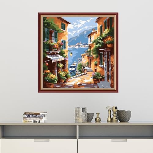 Dooxvey Cross Stitch Kits for Adults Beginners,Full Range of Cross-Stitch Stamped Kits Needlepoint Kits for Beginners Embroidery Kits 11CT Cross Stitch Patterns-Seaside Scenery 18x18 inch - Image 2